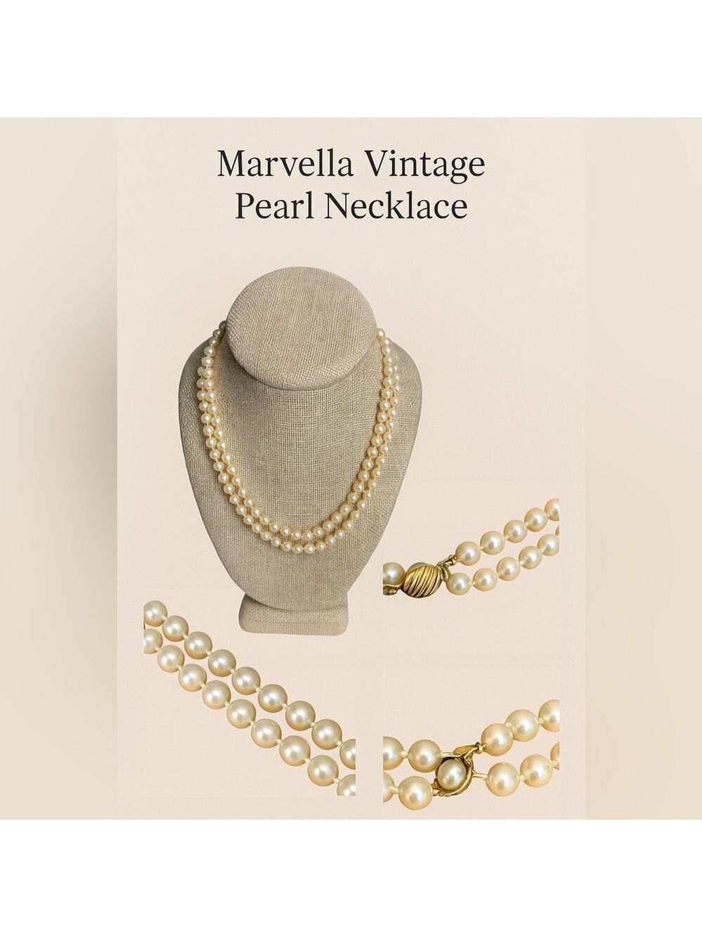 Marvella Double Strand Faux Pearl Necklace – Vintage Classic